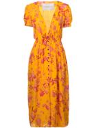 Carolina Herrera Floral Print Dress - Yellow & Orange