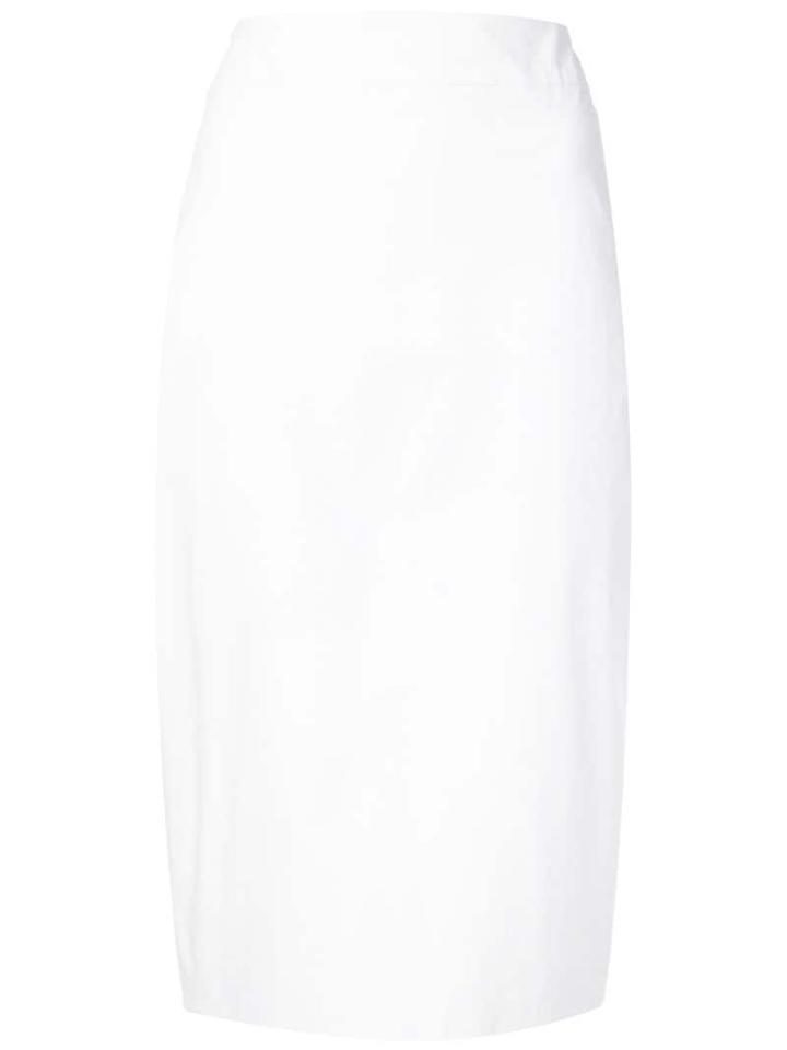 Josie Natori Knee Length Pencil Skirt - White