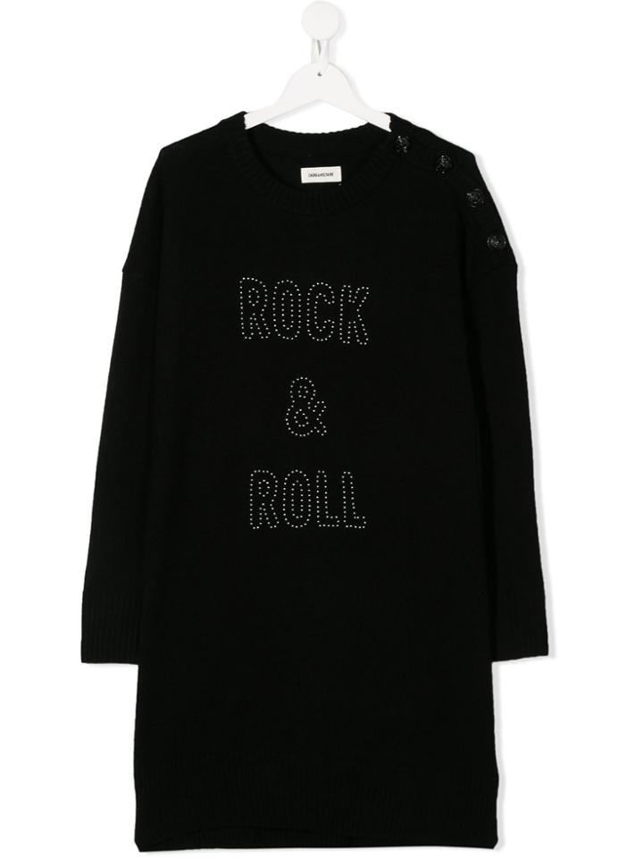 Zadig & Voltaire Kids Harlow Rhinestone-embellished Dress - Black