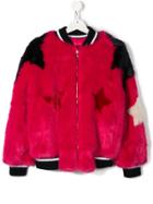 Elisabetta Franchi La Mia Bambina Teen Star-print Bomber Jacket - Pink