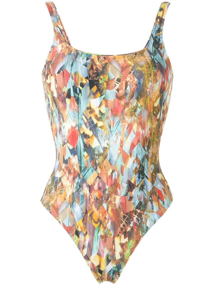 Lygia & Nanny Printed Swimsuit, Women's, Size: 38, Yellow, Polyamide/spandex/elastane
