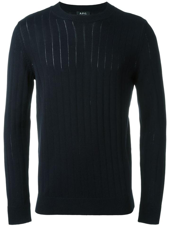 A.p.c. Knit Sweater, Men's, Size: S, Blue, Cotton