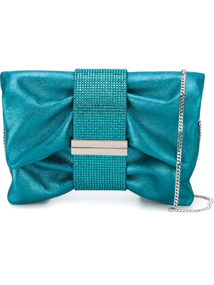 Jimmy Choo Chandra Clutch, Women's, Green, Glass/leather