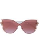 Dolce & Gabbana Eyewear Mirrored Lenses Cat-eye Sunglasses - Gold