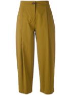 Erika Cavallini Pleat Detail Cropped Trousers - Green
