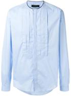 Christian Pellizzari Ribbed Trim Shirt, Men's, Size: 46, Blue, Cotton