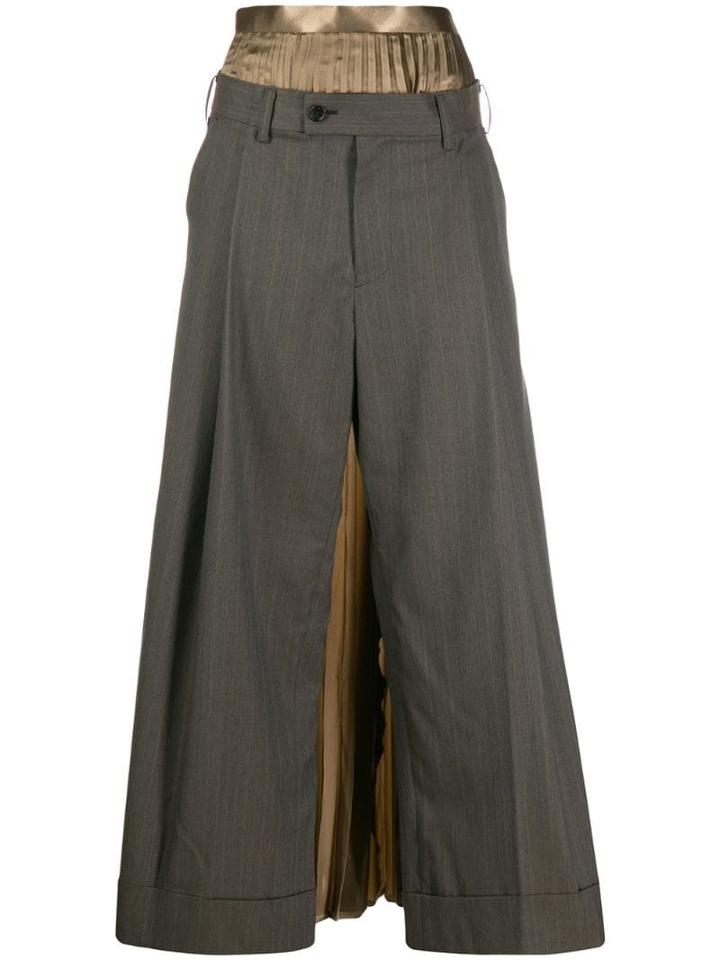 Junya Watanabe Layered High Waisted Trousers - Gold
