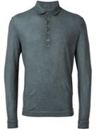 Massimo Alba Longsleeved Polo Shirt, Men's, Size: M, Grey, Cotton