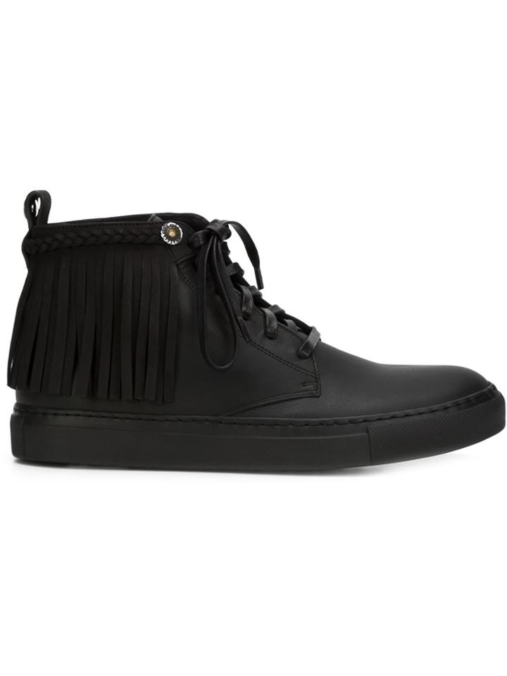Valas Fringed Hi-top Sneakers - Black