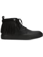 Valas Fringed Hi-top Sneakers - Black
