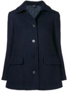 Aspesi Short Single Breasted Coat - Blue