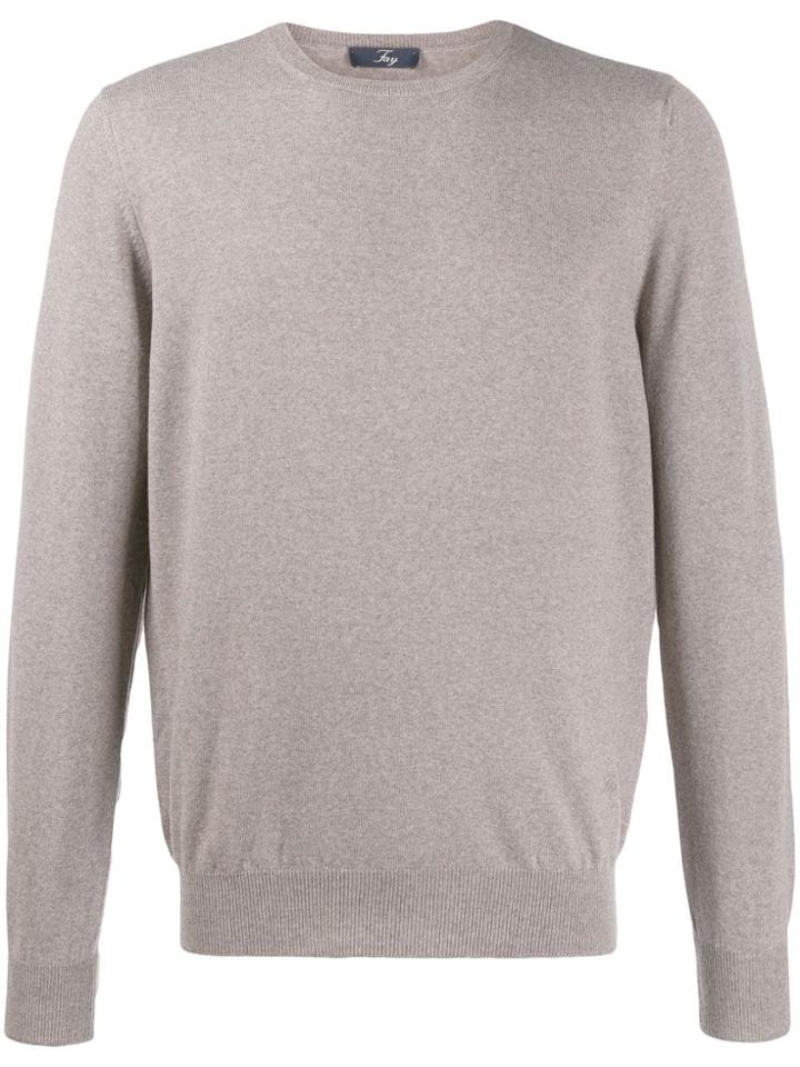 Fay Crew Neck Jumper - Neutrals