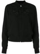 Comme Des Garçons Noir Kei Ninomiya - Embroidered Bomber Jacket - Women - Polyester/cupro/rayon/triacetate - S, Black, Polyester/cupro/rayon/triacetate