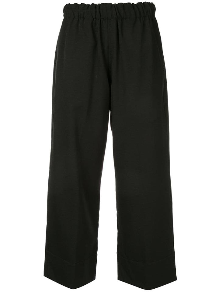 Bassike Plain Cropped Trousers - Black