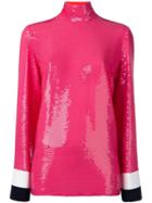 Emilio Pucci Sequin Embellished Top, Women's, Size: 40, Pink/purple, Silk/spandex/elastane/viscose