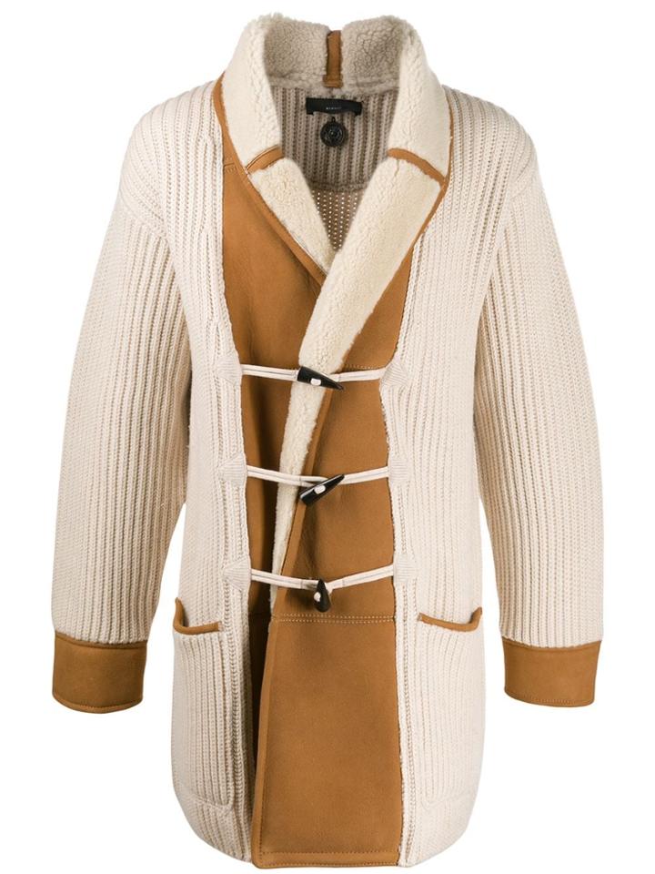 Alanui Panelled Rib Knit Coat - White