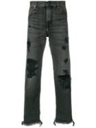 R13 Distressed Slim Fit Jeans - Black
