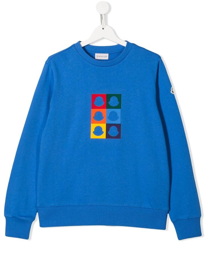 Moncler Kids Rainbow Patch Sweatshirt - Blue