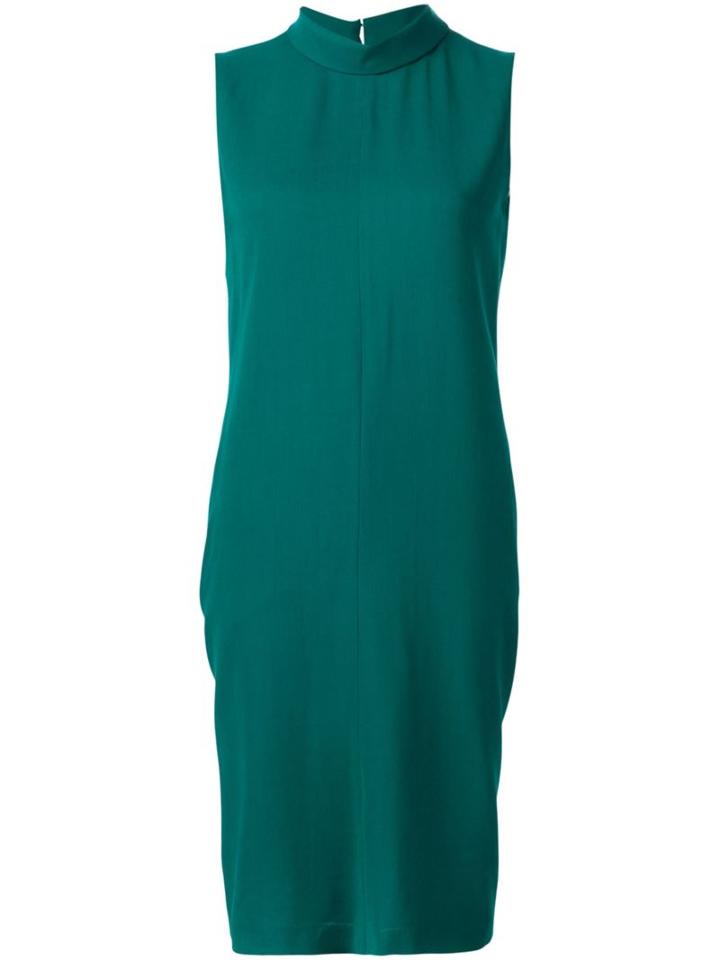 Maison Margiela High Neck Sleeveless Dress, Women's, Size: 40, Green, Wool