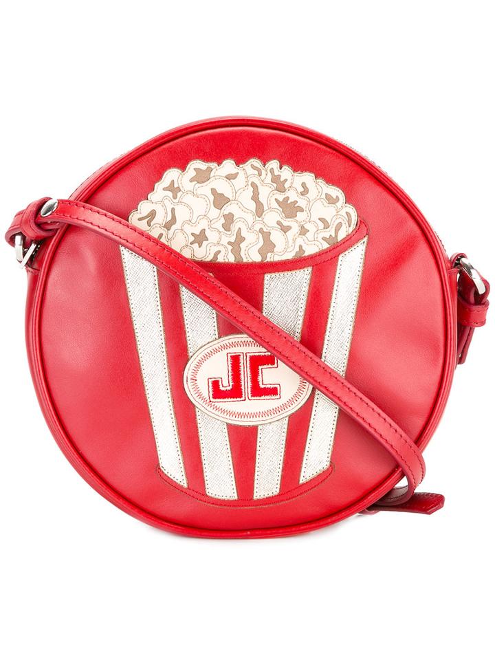 Just Cavalli Popcorn Cross-body Bag, Women's, Red, Calf Leather/cotton