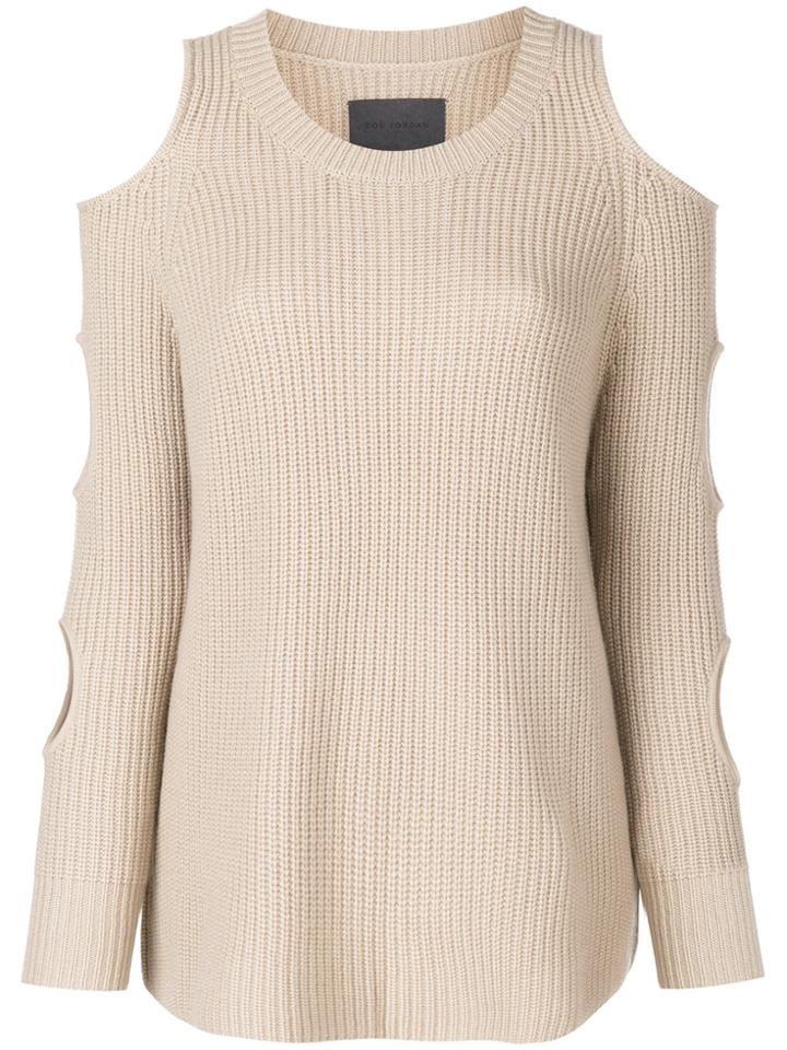 Zoe Jordan Shoulder Slits Pullover - Nude & Neutrals