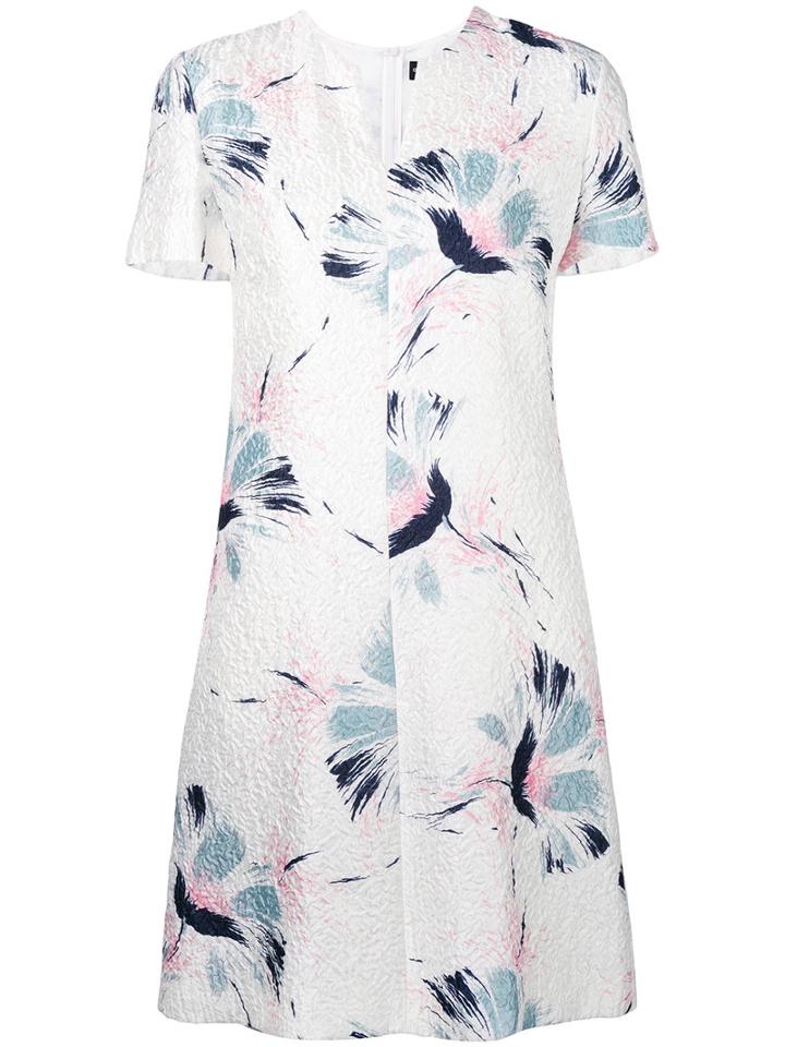 Giorgio Armani - Floral Print T-shirt Dress - Women - Silk/polyamide/acetate/cupro - 44, White, Silk/polyamide/acetate/cupro