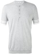 Paolo Pecora - Buttoned Round Neck T-shirt - Men - Cotton - L, Grey, Cotton