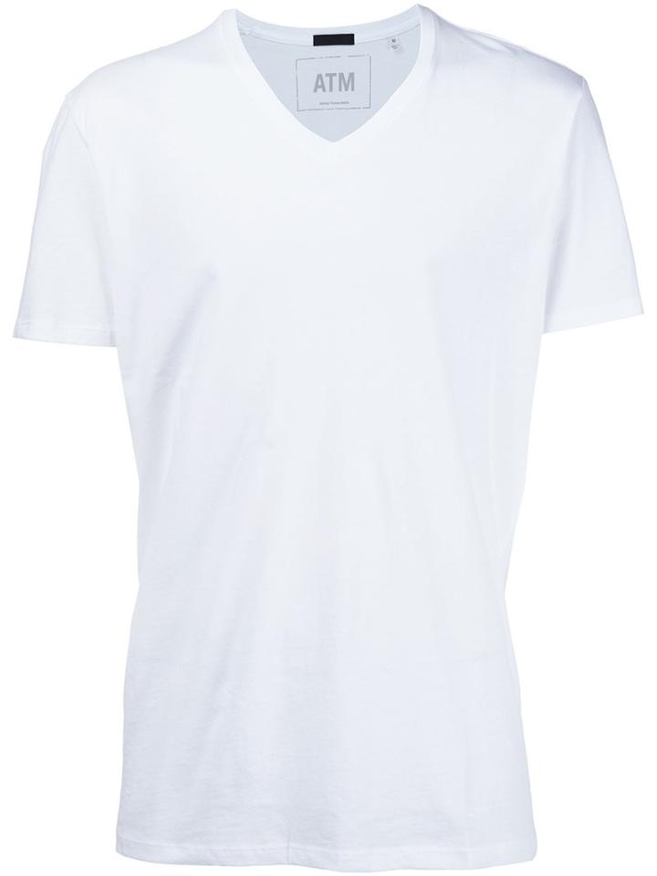 Atm Anthony Thomas Melillo Classic Jersey V-neck T-shirt, Men's, Size: Xl, White, Cotton