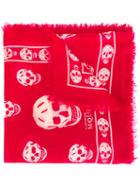 Alexander Mcqueen - Skull Scarf - Women - Silk/modal - One Size, Women's, Red, Silk/modal