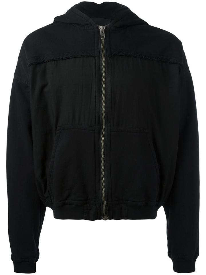 Haider Ackermann - Stitched Panel Hoodie - Men - Cotton - M, Black, Cotton