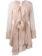 Chloé Frilled Asymmetric Dress, Women's, Size: 40, Pink/purple, Silk