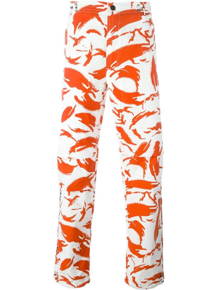 Maharishi Camouflage Loose Fit Trousers, Men's, Size: Small, Yellow/orange, Cotton