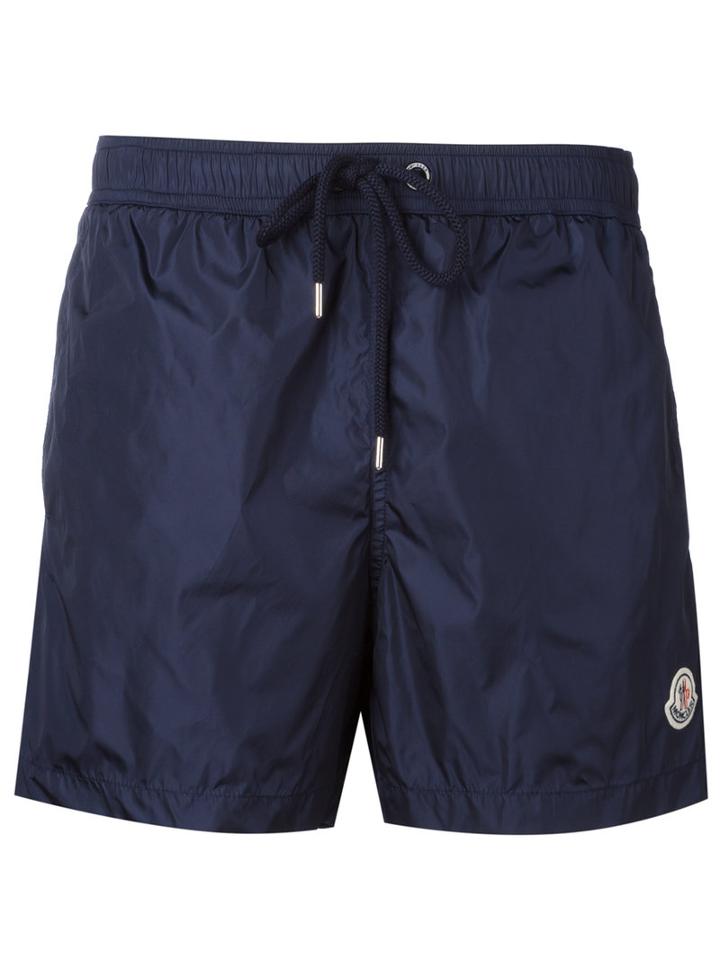 Moncler - Logo Plaque Swim Shorts - Men - Polyamide/polyester - L, Blue, Polyamide/polyester