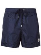 Moncler - Logo Plaque Swim Shorts - Men - Polyamide/polyester - L, Blue, Polyamide/polyester