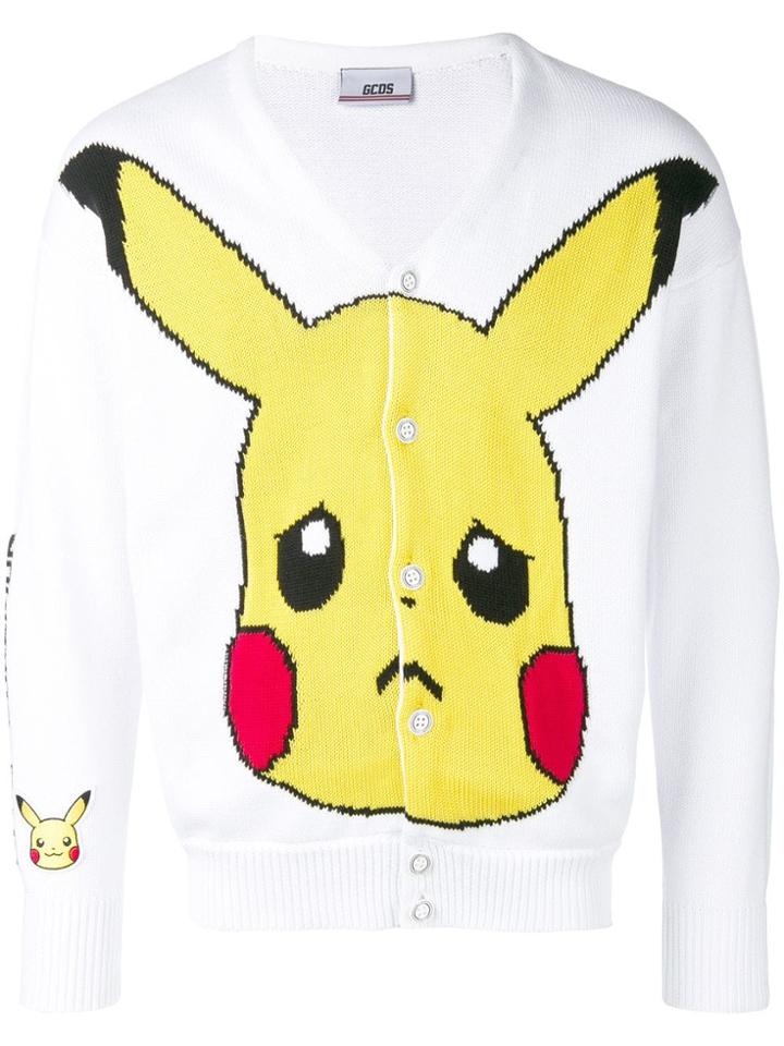 Gcds Pikachu Intarsia Cardigan - White