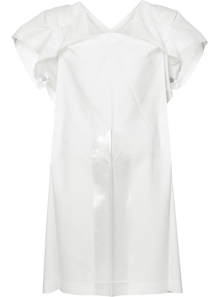 Issey Miyake - Structured Sleeve Dress - Women - Polyester - 3, White, Polyester