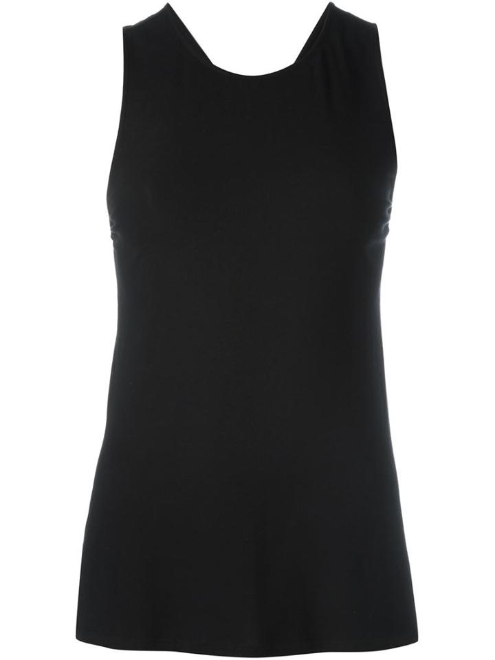 Theory Cross-back Sleeveless Top, Women's, Size: Xs, Black, Spandex/elastane/viscose