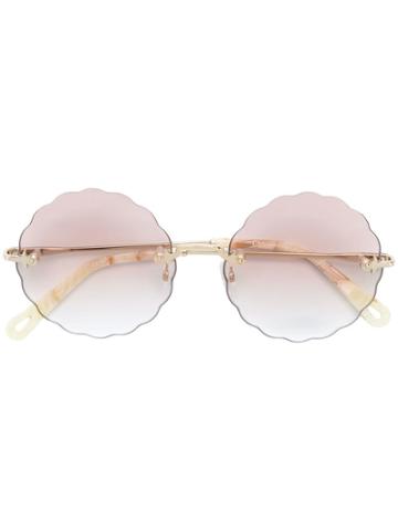 Chloé Eyewear Scallop Edge Round Glasses - Metallic