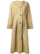 Isabel Marant - Slater Trench Coat - Women - Cotton/linen/flax - 38, Women's, Nude/neutrals, Cotton/linen/flax