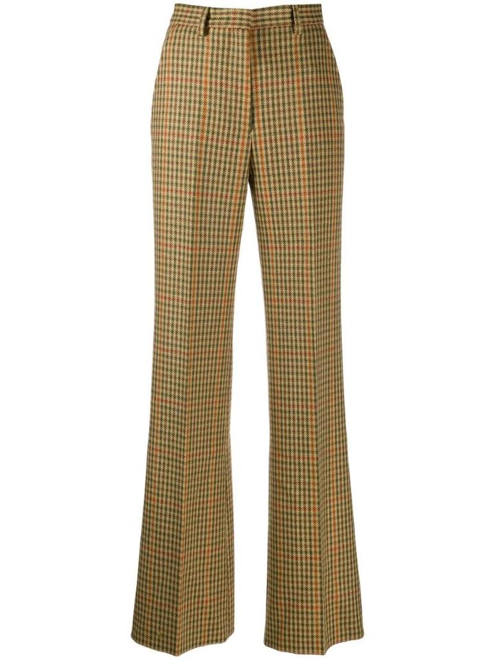 Etro Houndstooth Print Trousers - Green
