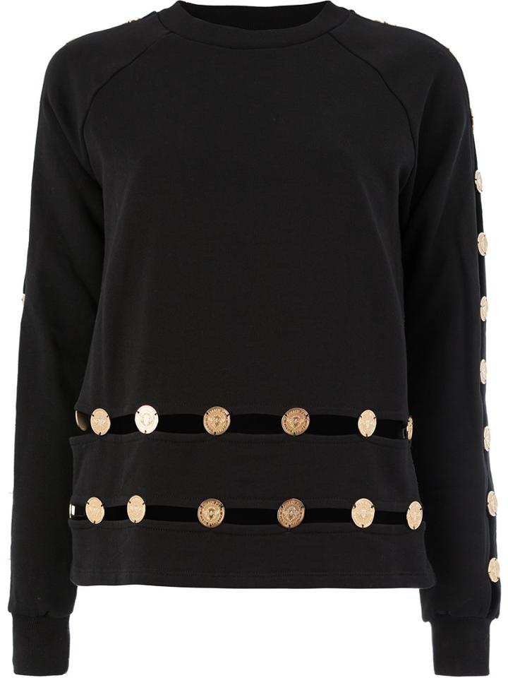 Balmain Embossed Coin Sweatshirt - Black