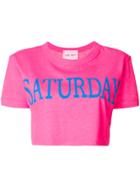Alberta Ferretti Saturday Cropped T-shirt - Pink & Purple