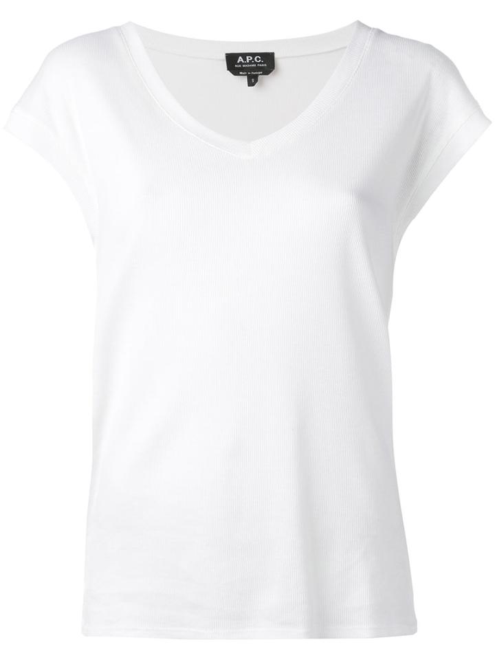 A.p.c. - Cap Sleeve T-shirt - Women - Cotton/modal - S, White, Cotton/modal