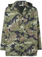 Valentino Camouflage Print Hooded Jacket - Green