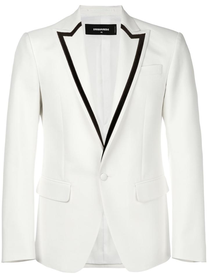 Dsquared2 Contrast Lapel Blazer - White