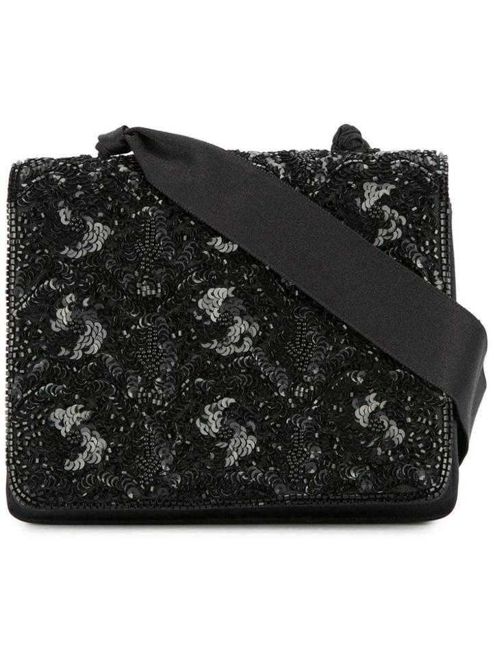 Chanel Vintage Chanel Spangle Beads Cross Body Shoulder Bag - Black