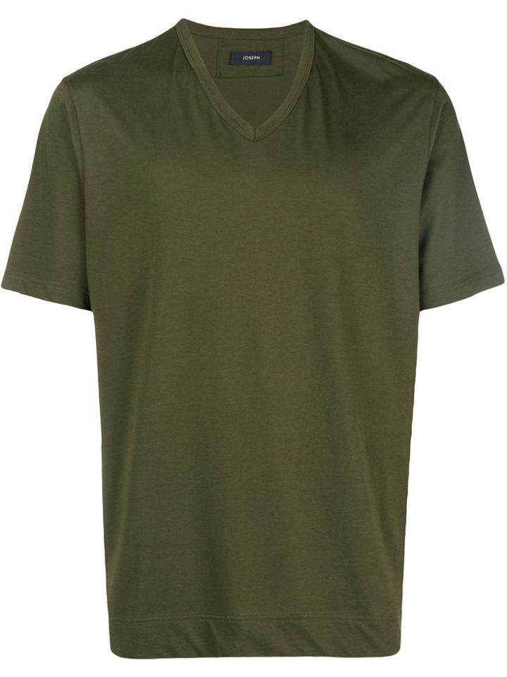 Joseph V Neck Mercerized Jersey T-shirt - Green