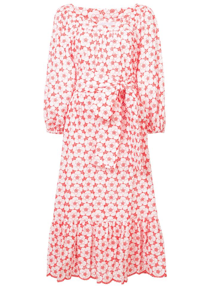 Lisa Marie Fernandez Laure Midi Eyelet Dress - White