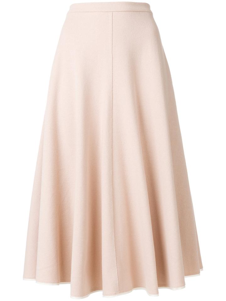 Jil Sander High-waisted Flared Midi Skirt - Nude & Neutrals