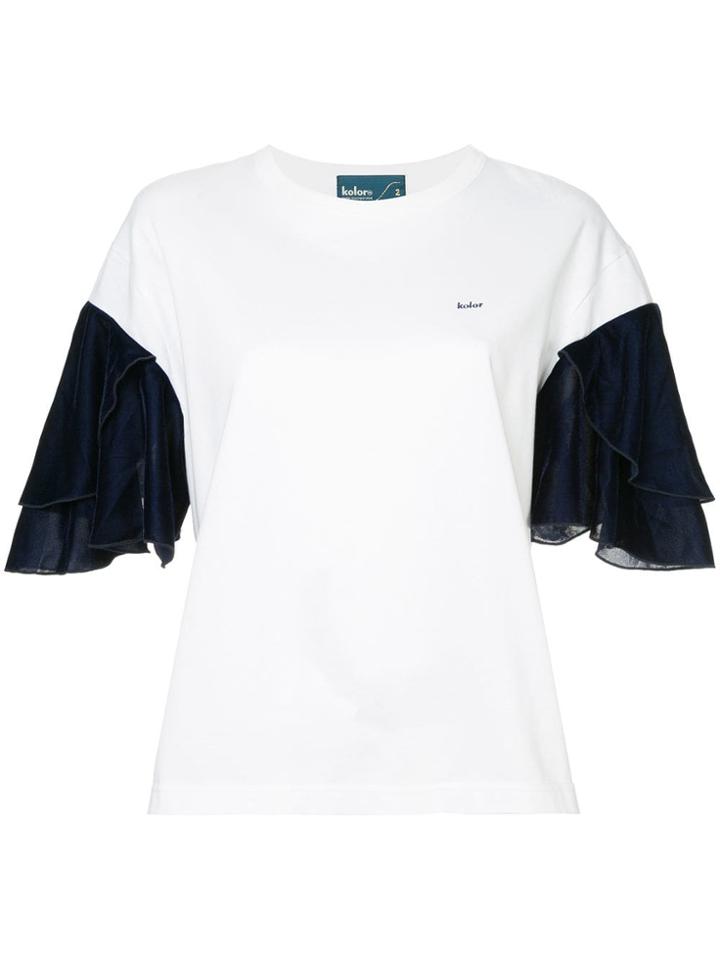 Kolor Ruffled Sleeves T-shirt - White
